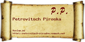 Petrovitsch Piroska névjegykártya